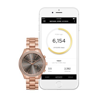 michael kors slim runway hybrid smartwatch