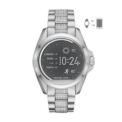 michael kors silver bradshaw smartwatch