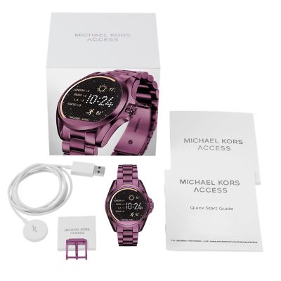 michael kors access mkt5017 bradshaw bracelet smart watch in purple