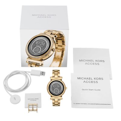 michael kors mkt5023 access sofie gold tone ladies smartwatch
