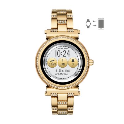 michael kors runway gold tone smartwatch