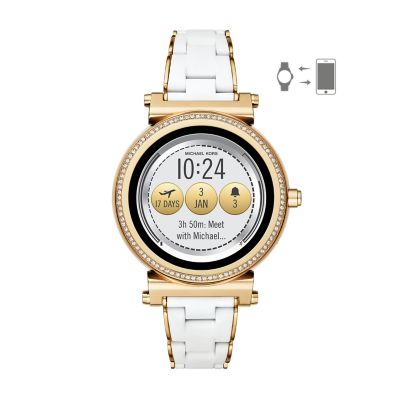 michael kors watches white gold