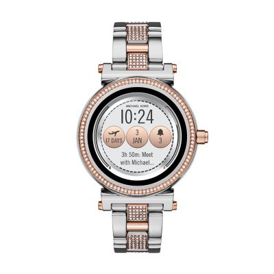 michael kors sofie pave two tone watch