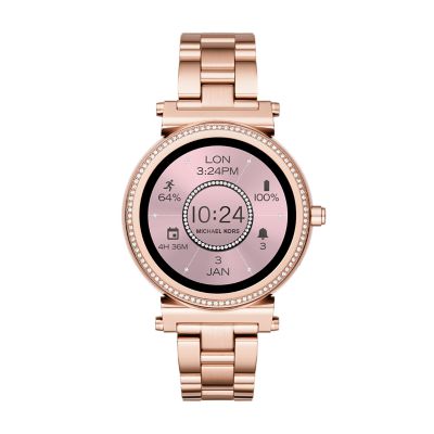 michael kors touch screen watch rose gold