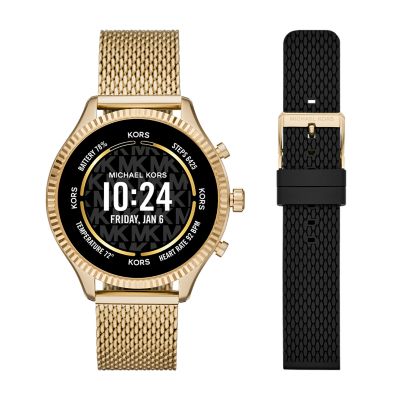 michael kors smartwatch leather band