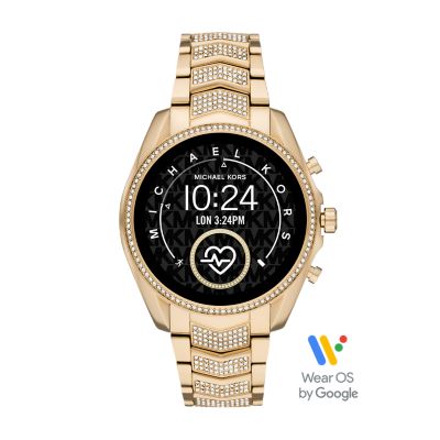 michael kors smartwatch gold with diamonds