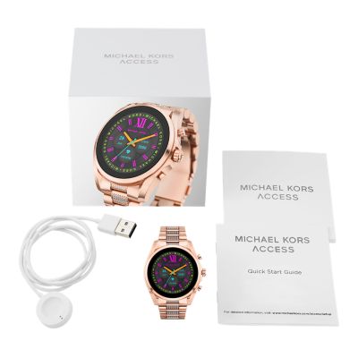 Montre connectée femme online michael kors or rosé