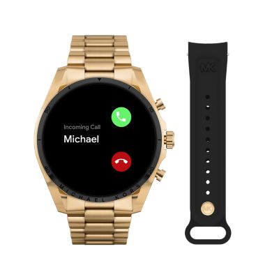 Michael Kors Gen 6 Bradshaw Gold-Tone Stainless Steel Smartwatch with Strap  Set - MKT5138 - Watch Station