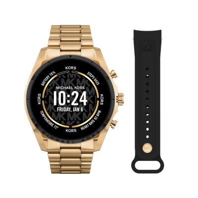 Michael Kors Gen 6 Bradshaw Gold-Tone Stainless Steel Smartwatch with Strap  Set - MKT5138V - Watch Station