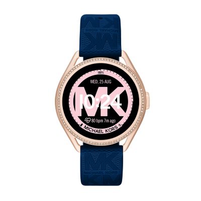 Michael Kors Gen 5E MKGO Blue Rubber Smartwatch - MKT5142V - Watch Station