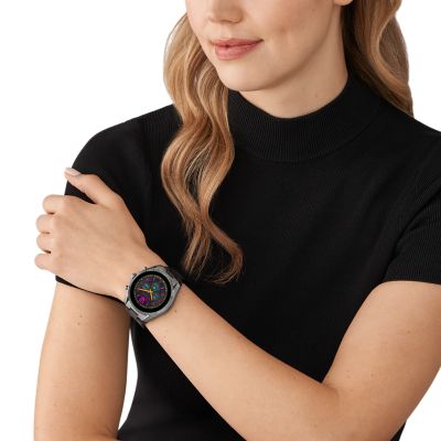 Michael Kors Gen 6 Bradshaw MKT5154 Black Station Smartwatch Silicone Watch - 