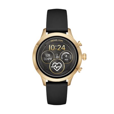 Michael Kors Touchscreen Smartwatch Runway Black Silicone Band