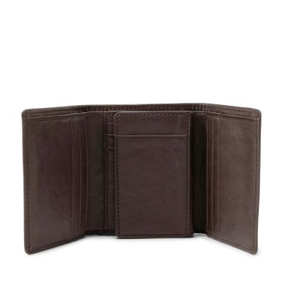 Men's Designer Brown Leather Bifold Wallet