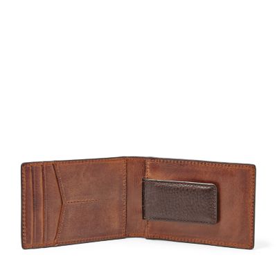 Forrest & Harold Money Clip Wallet - Espresso and Stone