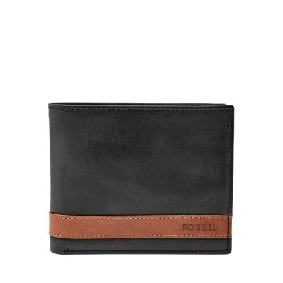 

Fossil Homme Portefeuille à deux volets Quinn avec grande poche porte-monnaie