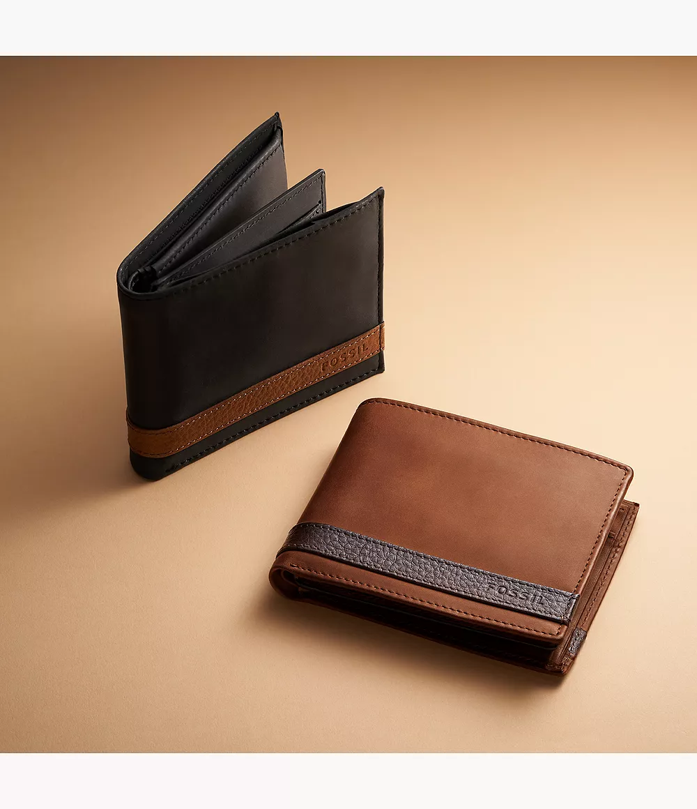 Quinn Leather Large Coin Pocket Bifold Wallet