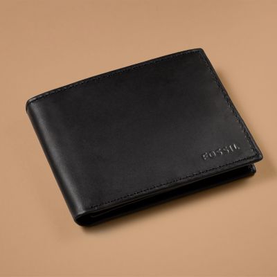 Derrick Leather RFID Bifold with Flip ID Wallet