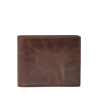 

Fossil Homme Portefeuille à deux volets Derrick RFID avec grande poche porte-monnaie