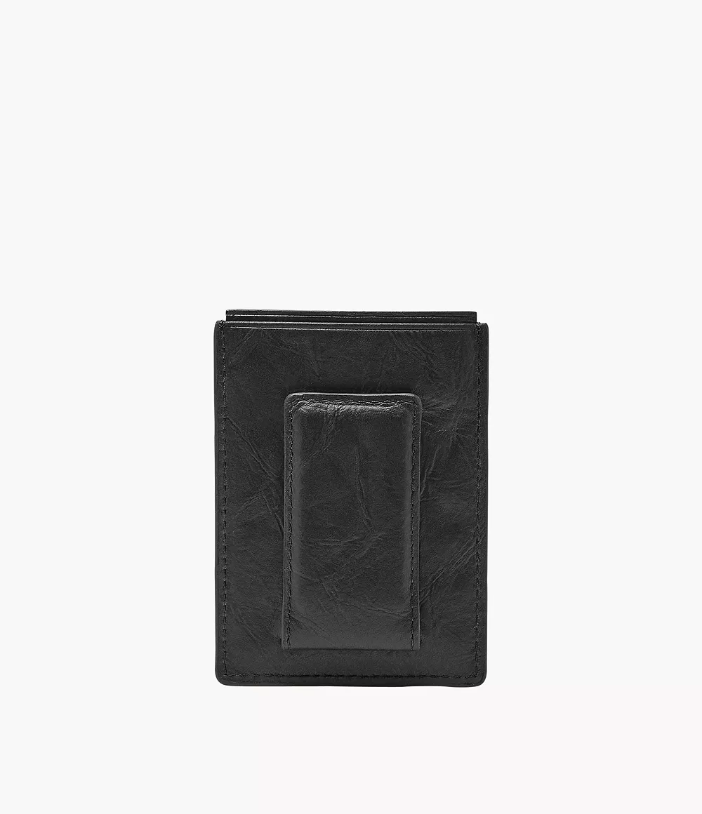 MWmed910R Magnetic Money Clip Leather Card Holder 