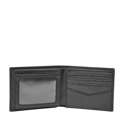 Men's Fossil Black Louisiana Ragin' Cajuns Leather Ryan RFID Flip ID Bifold  Wallet