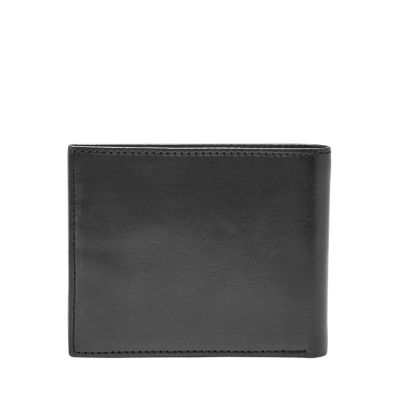 Leather Mens Black Small Leather Wallet Men Small Wallets Bifold for M