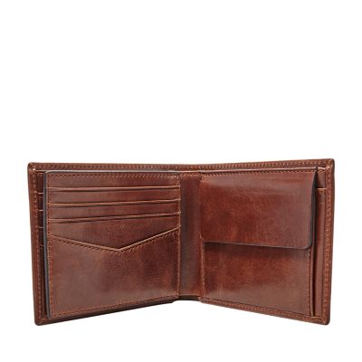 tssuouriy Men Wallet Vintage Long Coin Pocket Dual Zipper Purse Bag  Multi-function Multiple Compartment for Business Package Bags Brown