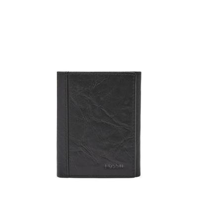 Men's Fossil Black Louisville Cardinals Neel Extra Capacity Trifold Wallet