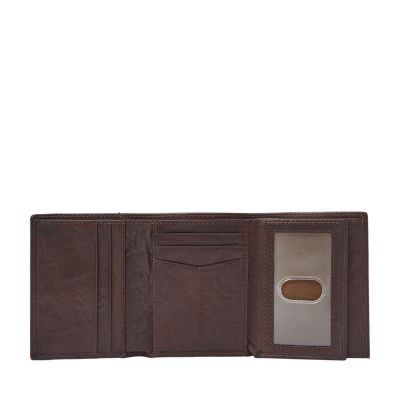 Fossil Men's Neel Leather Magnetic Card Case - Brown