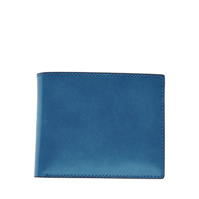 Fossil Homme Poche porte-monnaie extra-plat Benedict -Bleu