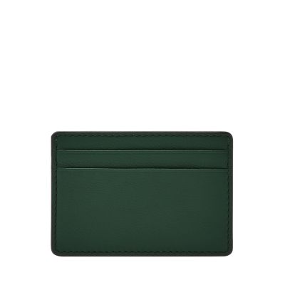 Leather Olive Green Mens Card Holder Wallet, Card Slots: 2