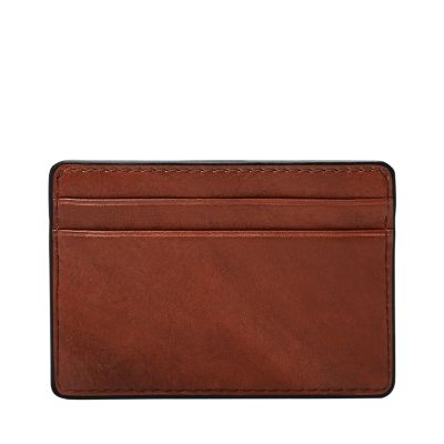 Leather Card Wallet, Men's Brown Leather Card Wallet from Satchel & Page