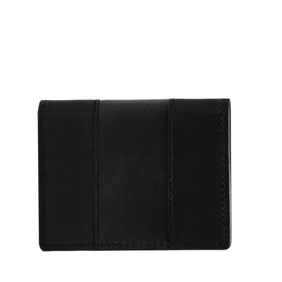 METROCITY Women's Bifold Card Case Wallet M221WP0312Z Black Leather  Snap Type