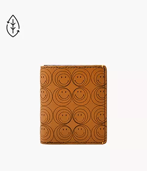 Fossil x Smiley® Cactus Leather Front Pocket Wallet-Bifold