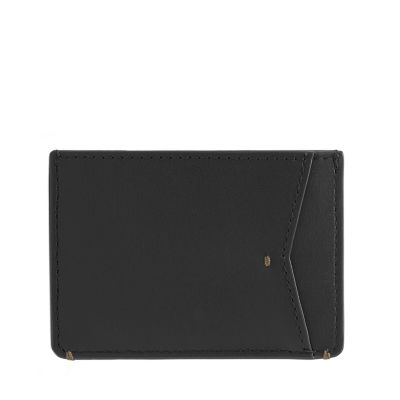 Black Cactus Leather Card Holder - WoodWatch