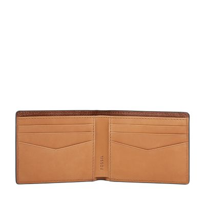 Fossil Danny Leather Zip Bifold Wallet in Brown for Men