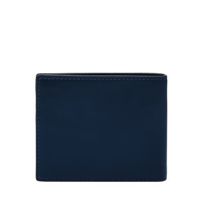 Navy Embossed Trifold Wallet