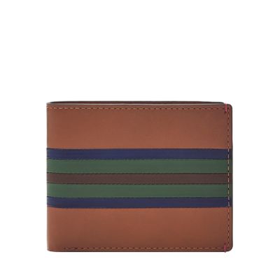 Fossil Homme Portefeuille à deux volets avec fenêtre transparente Bronson