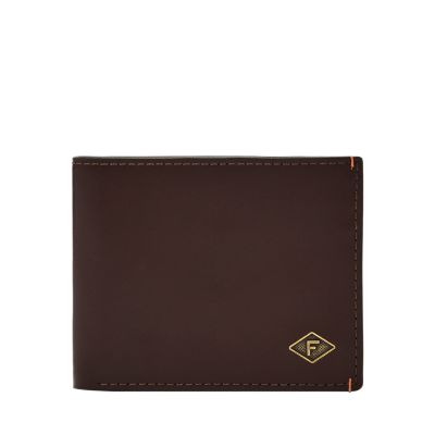 

Fossil Homme Portefeuille à deux volets avec fenêtre transparente Bronson