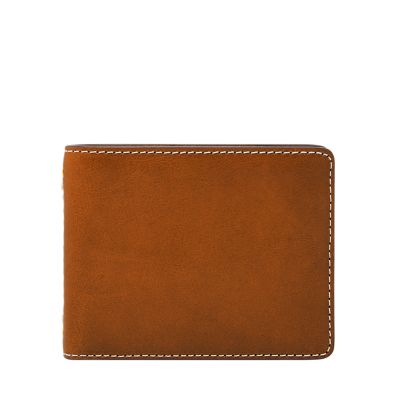 Leather Bifold Wallet with Card Slots & Bill Compartment