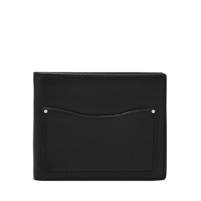  Fossil Men's Anderson Leather Slim Minimalist Bifold Front  Pocket Wallet, Black, (Model: ML4577001) : Clothing, Shoes & Jewelry