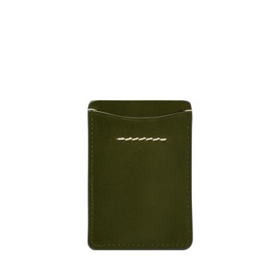 Leather Olive Green Mens Card Holder Wallet, Card Slots: 2