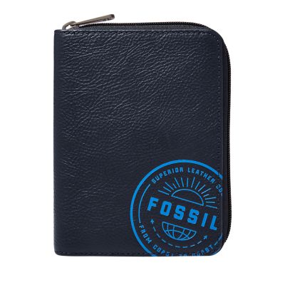 Printed leather passport holder