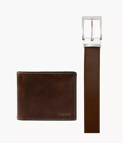 leather wallet and leather belt