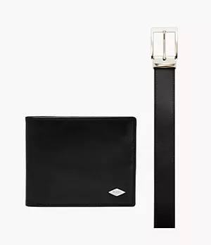 Set regalo composto da portafoglio bifold RFID Ryan con ampio portamonete e cintura
