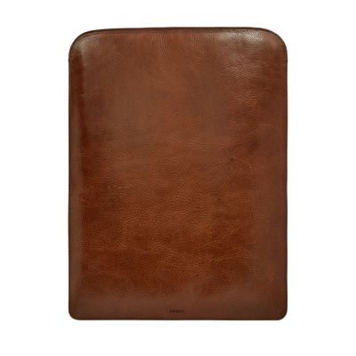 Fossil Men's Gifts Leather Laptop Sleeve - Brown - Small/Medium