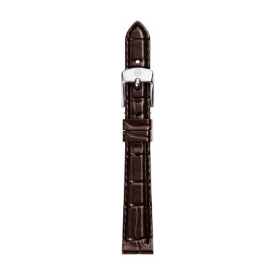 12mm Chocolate Brown Croco-Calf Embossed Leather Strap