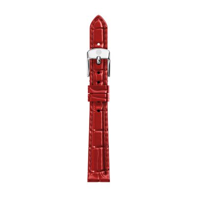 12mm Ruby Red Croco-Calf Embossed Leather Strap
