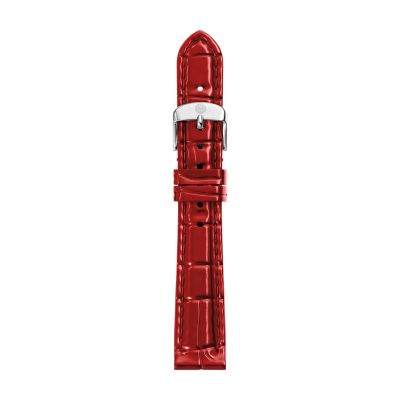 14mm Ruby Red Croco-Calf Embossed Leather Strap