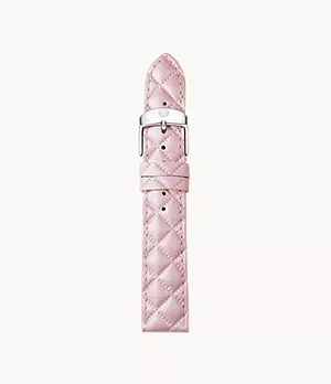 16mm Lilac Quilted Leather Strap