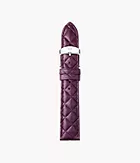 16mm Violet Quilted Leather Strap